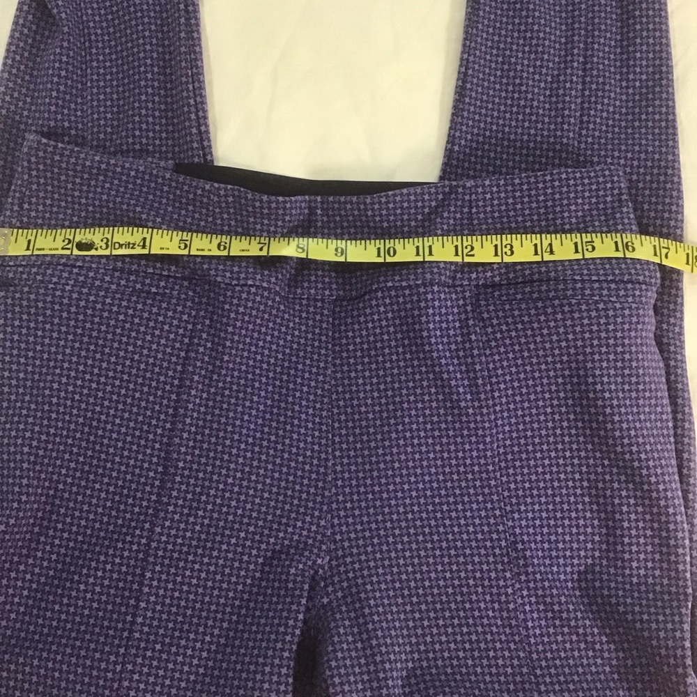 Betabrand Power Down Skinny Pants Purple Blue Houndstooth, Size XL Tall - Picture 10 of 12